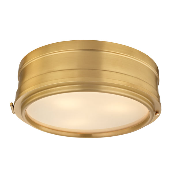 Hudson Valley - 2314-AGB - Three Light Flush Mount - Rye - Aged Brass from Lighting & Bulbs Unlimited in Charlotte, NC