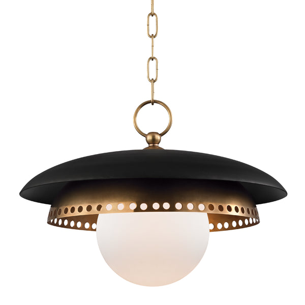 Hudson Valley - 3317-AGB - One Light Pendant - Herkimer - Aged Brass from Lighting & Bulbs Unlimited in Charlotte, NC