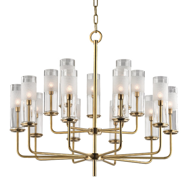 Hudson Valley - 3930-AGB - 15 Light Chandelier - Wentworth - Aged Brass from Lighting & Bulbs Unlimited in Charlotte, NC