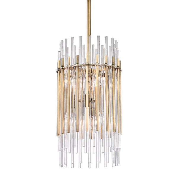 Hudson Valley - 6310-AGB - Six Light Pendant - Wallis - Aged Brass from Lighting & Bulbs Unlimited in Charlotte, NC