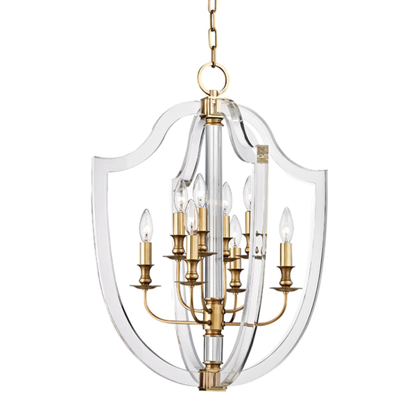 Hudson Valley - 6520-AGB - Eight Light Pendant - Arietta - Aged Brass from Lighting & Bulbs Unlimited in Charlotte, NC