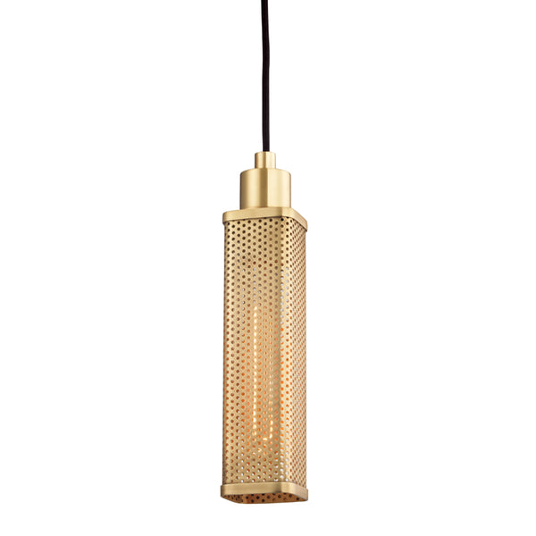 Hudson Valley - 7033-AGB - One Light Pendant - Gibbs - Aged Brass from Lighting & Bulbs Unlimited in Charlotte, NC