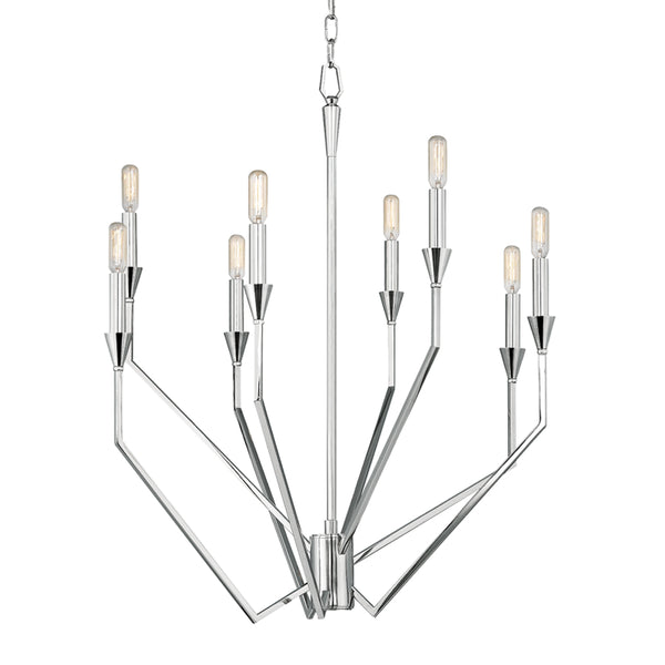 Hudson Valley - 8508-PN - Eight Light Chandelier - Archie - Polished Nickel from Lighting & Bulbs Unlimited in Charlotte, NC