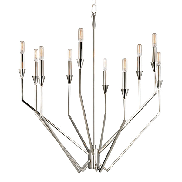 Hudson Valley - 8510-PN - Ten Light Chandelier - Archie - Polished Nickel from Lighting & Bulbs Unlimited in Charlotte, NC