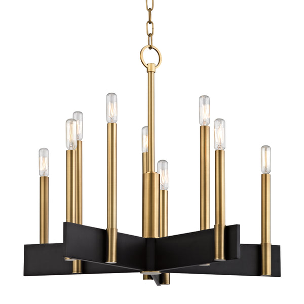 Hudson Valley - 8825-AGB - Ten Light Chandelier - Abrams - Aged Brass from Lighting & Bulbs Unlimited in Charlotte, NC