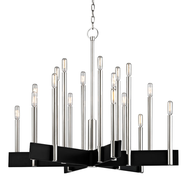 Hudson Valley - 8834-PN - 18 Light Chandelier - Abrams - Polished Nickel from Lighting & Bulbs Unlimited in Charlotte, NC
