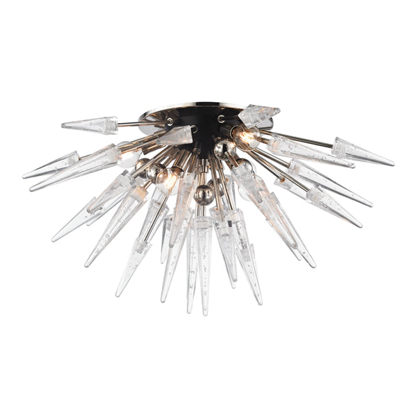 Hudson Valley - 9028-PN - Six Light Semi Flush Mount - Sparta - Polished Nickel from Lighting & Bulbs Unlimited in Charlotte, NC