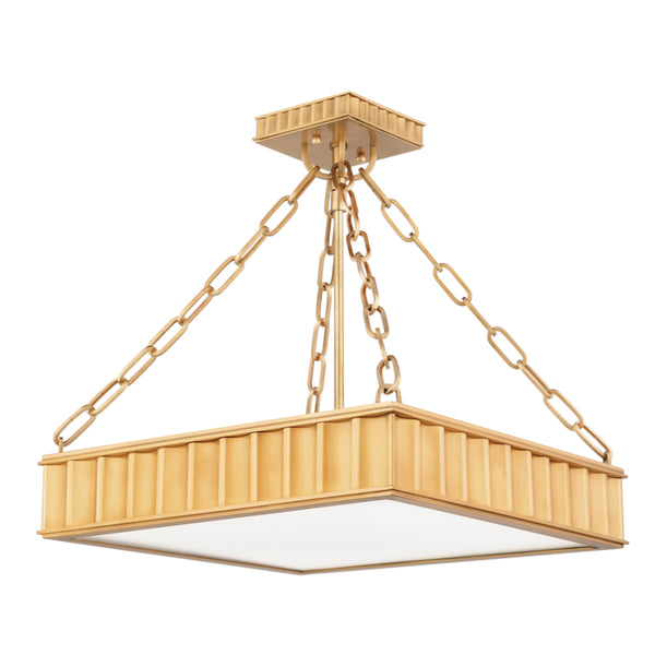 Hudson Valley - 933-AGB - Three Light Semi Flush Mount - Middlebury - Aged Brass from Lighting & Bulbs Unlimited in Charlotte, NC