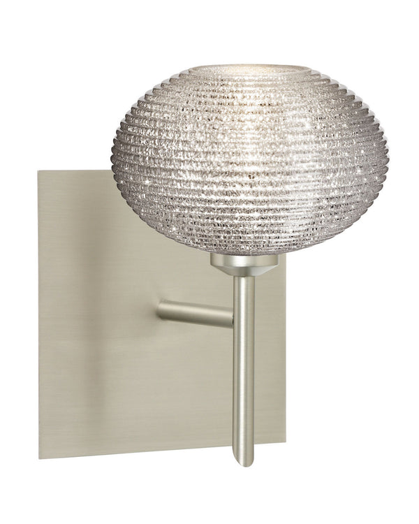 Besa - 1SW-5612GL-SN-SQ - One Light Wall Sconce - Lasso - Satin Nickel from Lighting & Bulbs Unlimited in Charlotte, NC