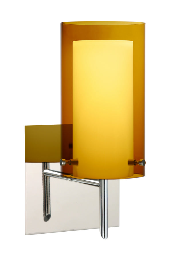 Besa - 1SW-G44007-CR-SQ - One Light Wall Sconce - Pahu - Chrome from Lighting & Bulbs Unlimited in Charlotte, NC