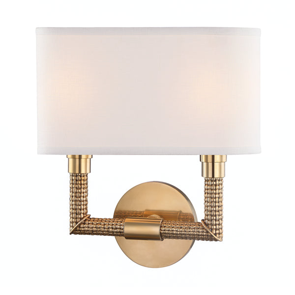 Hudson Valley - 1022-AGB - Two Light Wall Sconce - Dubois - Aged Brass from Lighting & Bulbs Unlimited in Charlotte, NC