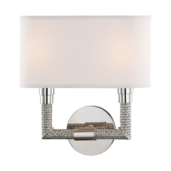 Hudson Valley - 1022-PN - Two Light Wall Sconce - Dubois - Polished Nickel from Lighting & Bulbs Unlimited in Charlotte, NC