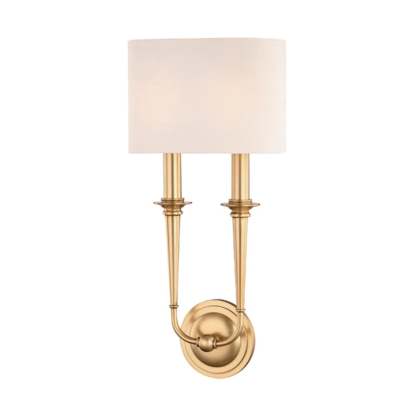 Hudson Valley - 1232-AGB - Two Light Wall Sconce - Lourdes - Aged Brass from Lighting & Bulbs Unlimited in Charlotte, NC