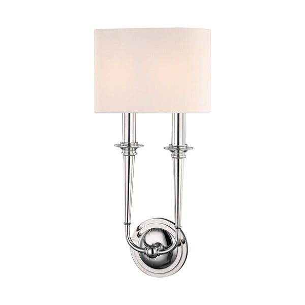 Hudson Valley - 1232-PN - Two Light Wall Sconce - Lourdes - Polished Nickel from Lighting & Bulbs Unlimited in Charlotte, NC