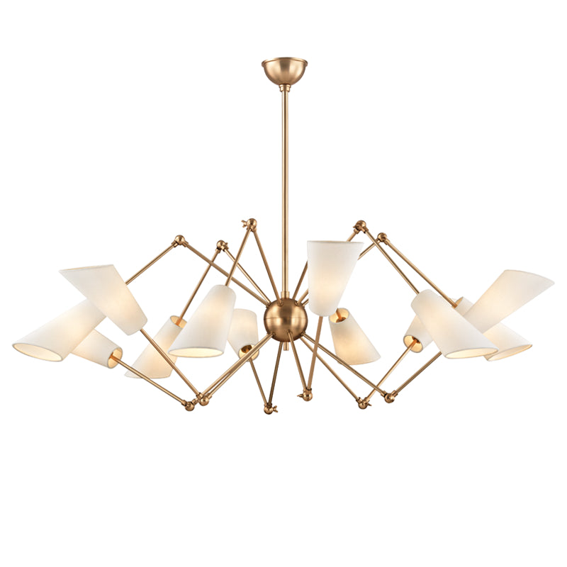 Hudson Valley - 5312-AGB - 12 Light Chandelier - Buckingham - Aged Brass from Lighting & Bulbs Unlimited in Charlotte, NC