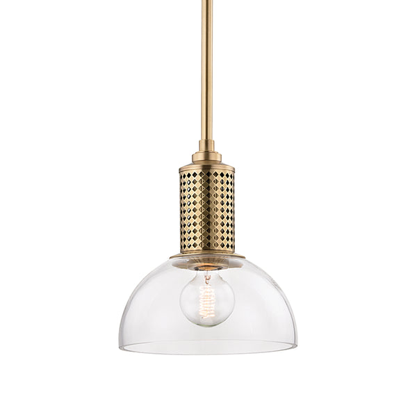 Hudson Valley - 7210-AGB - One Light Pendant - Halcyon - Aged Brass from Lighting & Bulbs Unlimited in Charlotte, NC