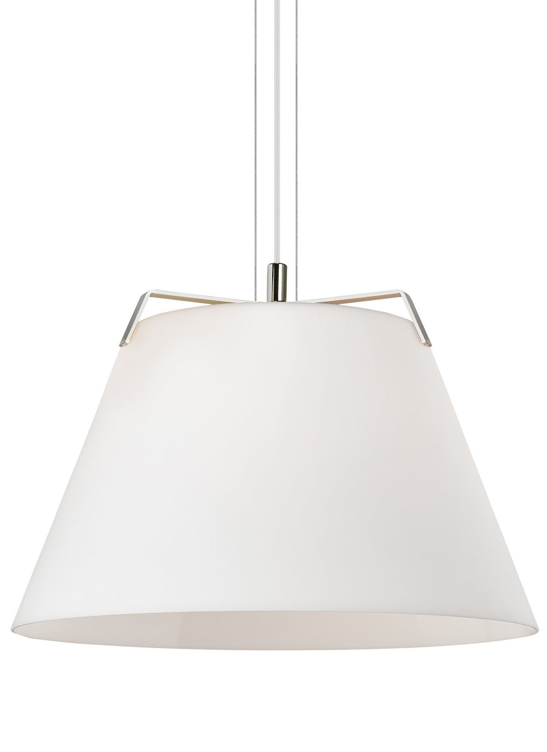 Visual Comfort Modern - 700TDDEVPWNW - One Light Pendant - Devin - Polished Nickel/White from Lighting & Bulbs Unlimited in Charlotte, NC
