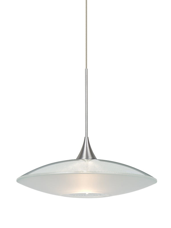 Besa - 1XT-6294CL-SN - One Light Pendant - Spazio - Satin Nickel from Lighting & Bulbs Unlimited in Charlotte, NC