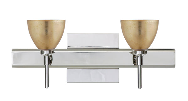 Besa - 2SW-1758GF-CR-SQ - Two Light Wall Sconce - Divi - Chrome from Lighting & Bulbs Unlimited in Charlotte, NC