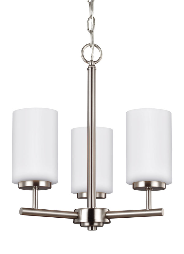 Generation Lighting - 31160-962 - Three Light Chandelier - Oslo - Brushed Nickel from Lighting & Bulbs Unlimited in Charlotte, NC