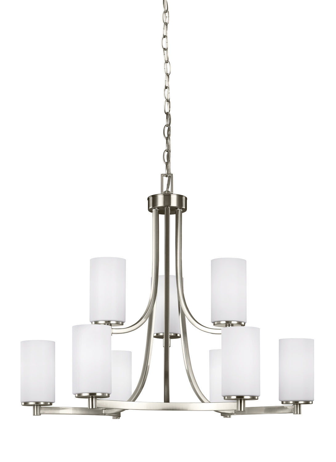 Generation Lighting - 3139109-962 - Nine Light Chandelier - Hettinger - Brushed Nickel from Lighting & Bulbs Unlimited in Charlotte, NC