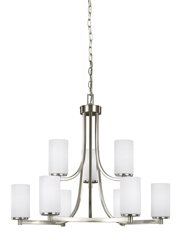 Generation Lighting - 3139109-962 - Nine Light Chandelier - Hettinger - Brushed Nickel from Lighting & Bulbs Unlimited in Charlotte, NC
