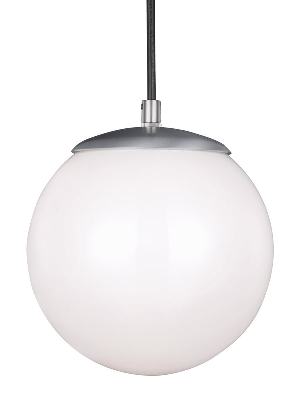 Visual Comfort Studio - 6018-04 - One Light Pendant - Leo - Hanging Globe - Satin Aluminum from Lighting & Bulbs Unlimited in Charlotte, NC