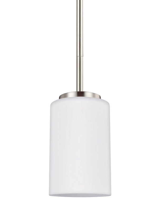 Generation Lighting - 61160-962 - One Light Mini-Pendant - Oslo - Brushed Nickel from Lighting & Bulbs Unlimited in Charlotte, NC