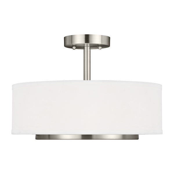 Generation Lighting - 7728002-962 - Two Light Semi-Flush Convertible Pendant - Nance - Brushed Nickel from Lighting & Bulbs Unlimited in Charlotte, NC