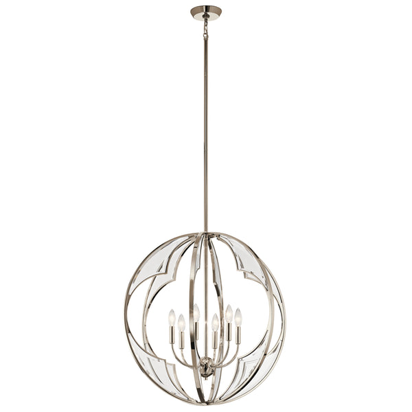 Kichler - 43097PN - Six Light Chandelier - Montavello - Polished Nickel from Lighting & Bulbs Unlimited in Charlotte, NC