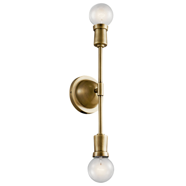 Kichler - 43195NBR - Two Light Wall Sconce - Armstrong - Natural Brass from Lighting & Bulbs Unlimited in Charlotte, NC