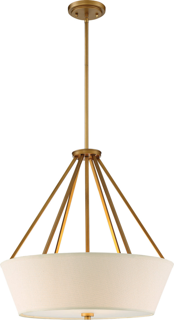 Nuvo Lighting - 60-5841 - Four Light Pendant - Seneca - Natural Brass from Lighting & Bulbs Unlimited in Charlotte, NC