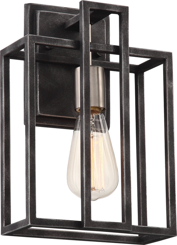 Nuvo Lighting - 60-5856 - One Light Wall Sconce - Lake - Iron Black / Brushed Nickel Accents from Lighting & Bulbs Unlimited in Charlotte, NC