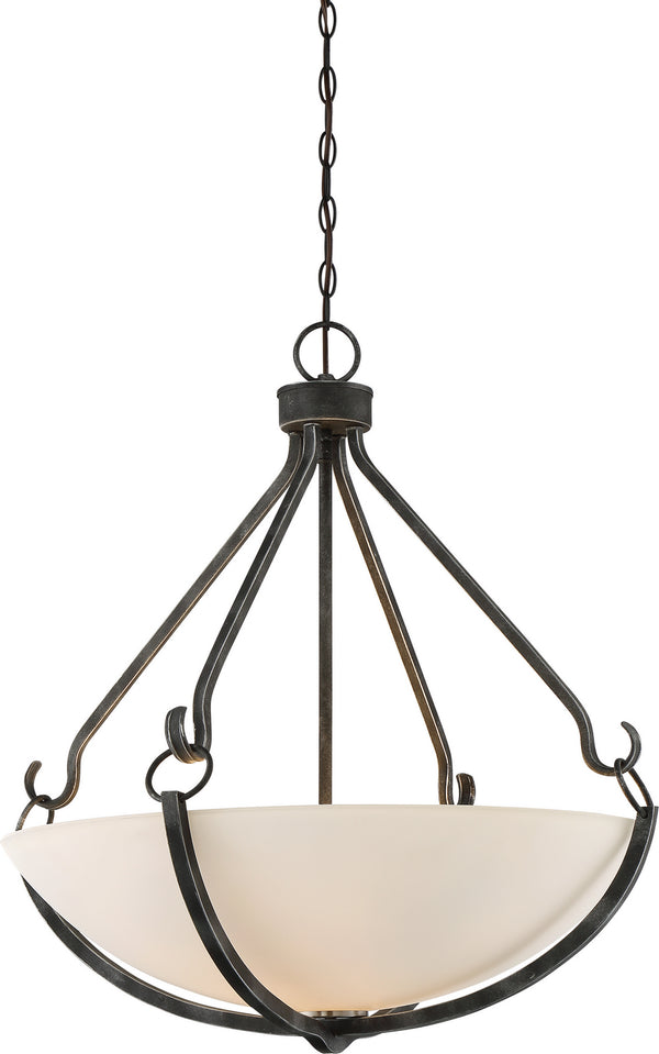 Nuvo Lighting - 60-6125 - Four Light Pendant - Sherwood - Iron Black / Brushed Nickel Accents from Lighting & Bulbs Unlimited in Charlotte, NC