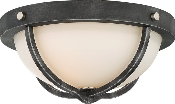 Nuvo Lighting - 60-6126 - Two Light Flush Mount - Sherwood - Iron Black / Brushed Nickel Accents from Lighting & Bulbs Unlimited in Charlotte, NC