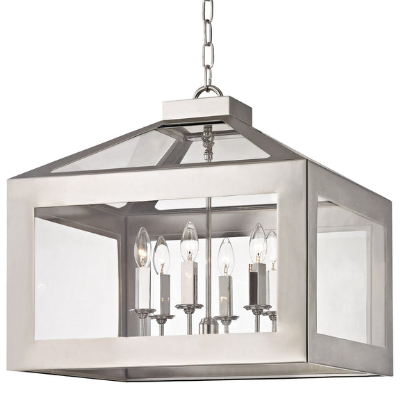Crystorama - 6056-PN - Six Light Chandelier - Hurley - Polished Nickel from Lighting & Bulbs Unlimited in Charlotte, NC