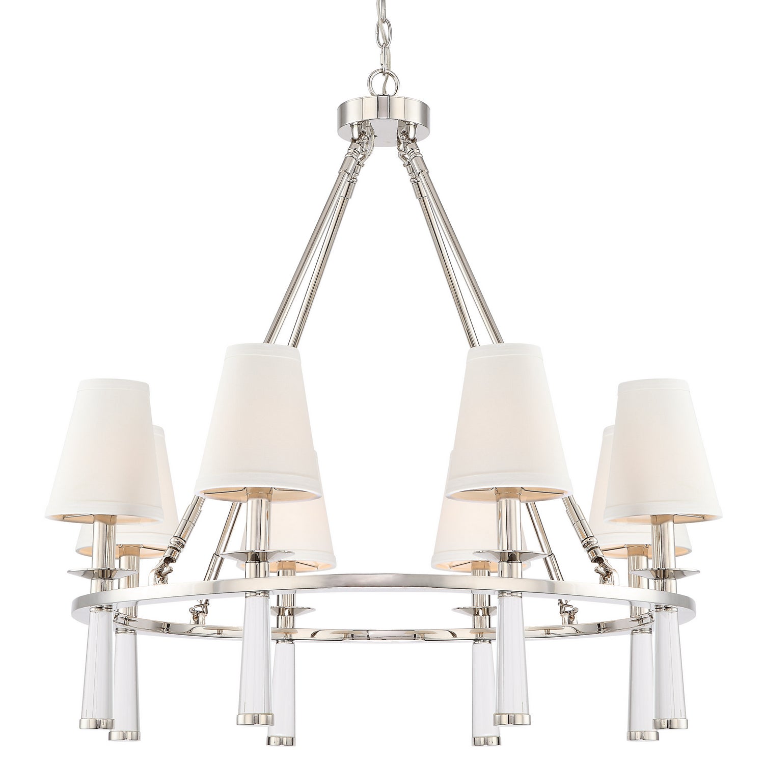Crystorama - 8867-PN - Eight Light Chandelier - Baxter - Polished Nickel from Lighting & Bulbs Unlimited in Charlotte, NC