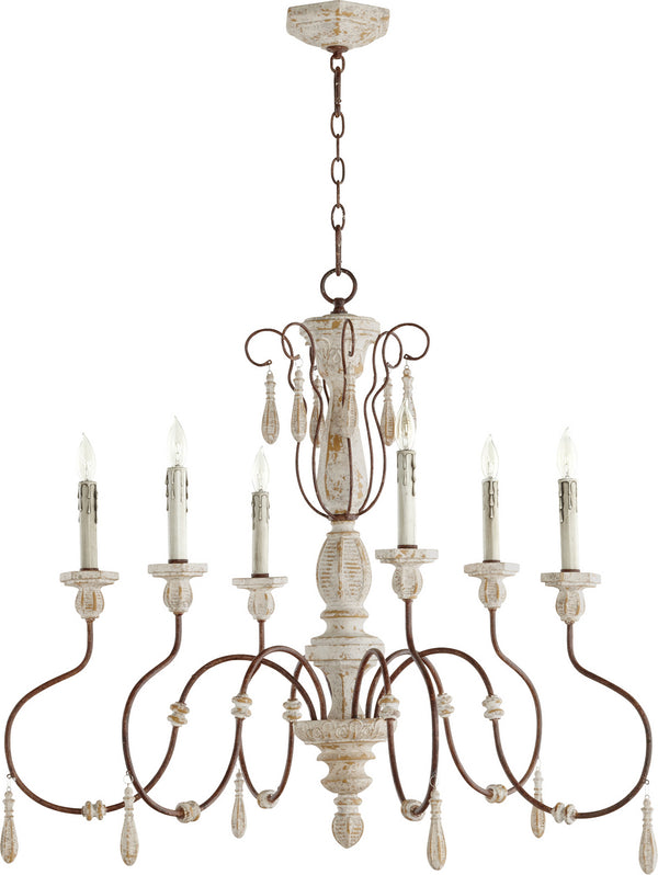Quorum - 6152-6-156 - Six Light Chandelier - La Maison - Manchester Grey w/ Rust Accents from Lighting & Bulbs Unlimited in Charlotte, NC