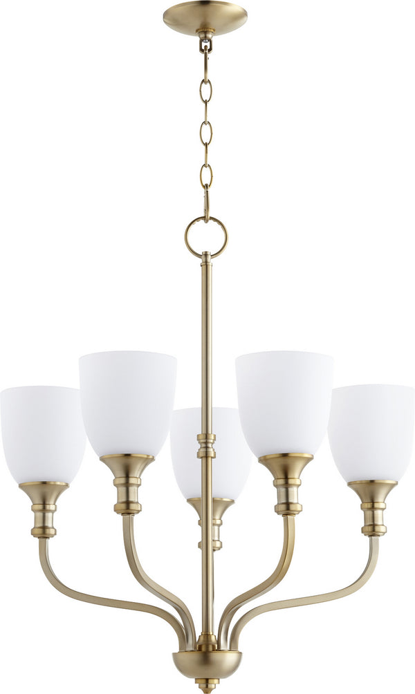 Quorum - 6811-5-80 - Five Light Chandelier - Richmond - Aged Brass from Lighting & Bulbs Unlimited in Charlotte, NC