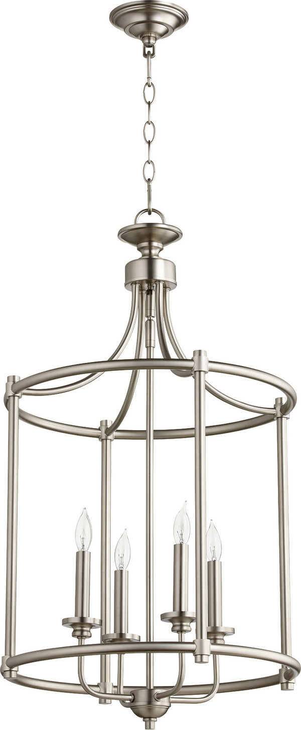 Quorum - 6822-4-65 - Four Light Entry Pendant - Rossington - Satin Nickel from Lighting & Bulbs Unlimited in Charlotte, NC