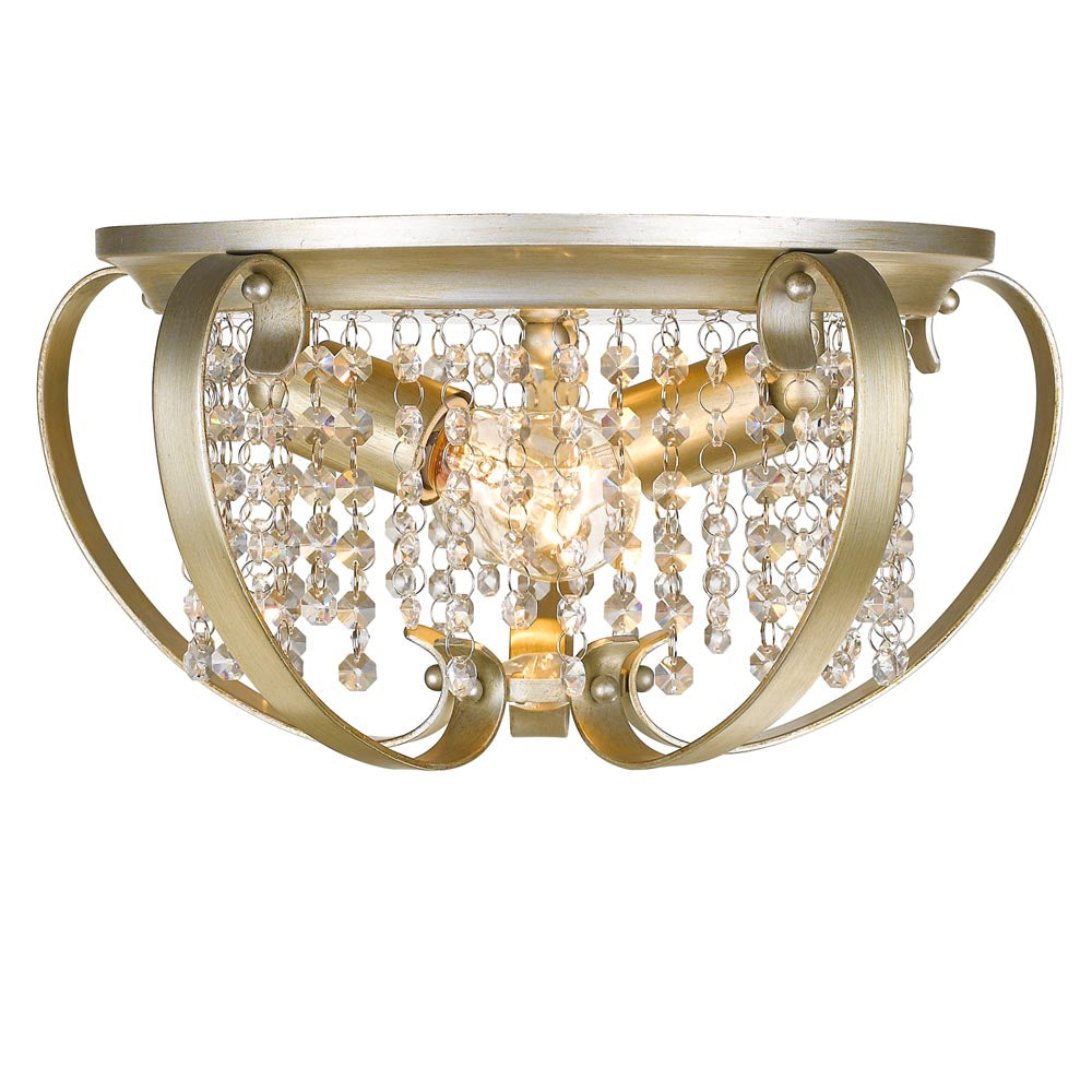 Golden - 1323-FM WG - Two Light Flush Mount - Ella - White Gold from Lighting & Bulbs Unlimited in Charlotte, NC