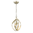 One Light Mini Pendant from the Nicolette Collection in White Gold Finish by Golden