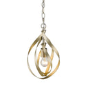 One Light Mini Pendant from the Nicolette Collection in White Gold Finish by Golden