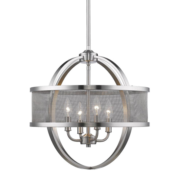 Golden - 3167-4P PW-PW - Four Light Chandelier - Colson PW - Pewter from Lighting & Bulbs Unlimited in Charlotte, NC
