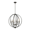 Six Light Chandelier from the Colson EB Collection in Etruscan Bronze Finish by Golden