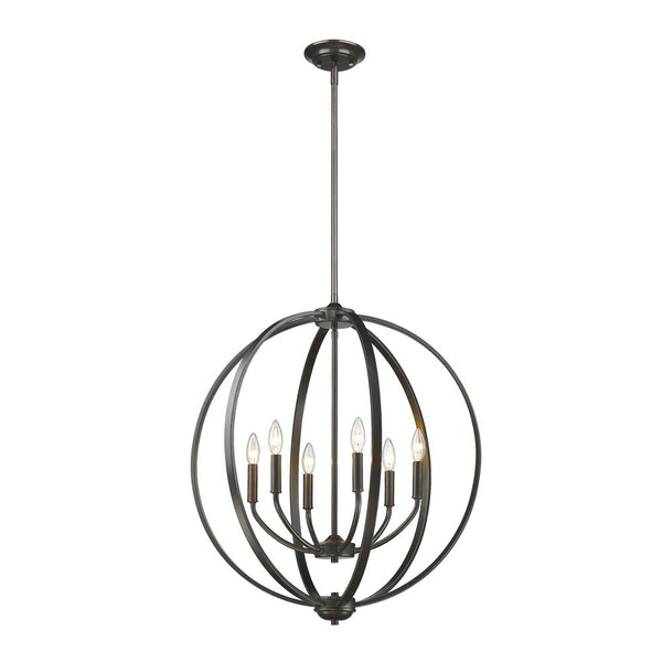 Six Light Chandelier from the Colson EB Collection in Etruscan Bronze Finish by Golden