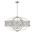 Six Light Linear Pendant from the Colson PW Collection in Pewter Finish by Golden