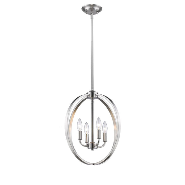 Four Light Chandelier from the Colson PW Collection in Pewter Finish by Golden