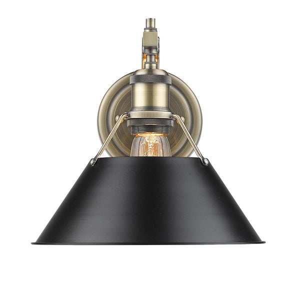 Golden - 3306-1W AB-BLK - One Light Wall Sconce - Orwell AB - Aged Brass from Lighting & Bulbs Unlimited in Charlotte, NC