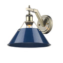 One Light Wall Sconce from the Orwell AB Collection in Aged Brass Finish by Golden
